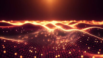 Obraz premium Futuristic glowing circuits with a grid-based abstract design