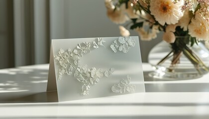 Elegant bridal shower invitation card design with copy space