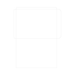 A clean, technical illustration of a double envelope template.