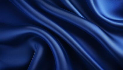 Obraz premium Abstract dark blue background. Silk satin. Navy blue color. Elegant background with space for design. Soft wavy folds.