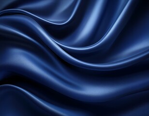 Obraz premium Abstract dark blue background. Silk satin. Navy blue color. Elegant background with space for design. Soft wavy folds.