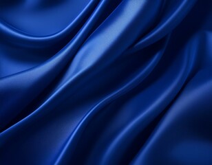 Obraz premium Abstract dark blue background. Silk satin. Navy blue color. Elegant background with space for design. Soft wavy folds.