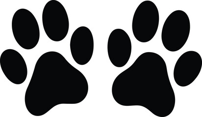 Dog cat paw print . transparent png and vector illustration.