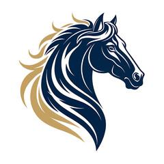 horse head logo silhouette vector art illustration