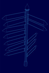 Blue sign with a arrow pointing to the right. The sign is a street sign with a blue background