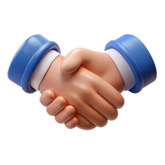 3D illustration of diverse hands shaking, symbolizing unity and cooperation. 