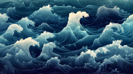 
Oceanic waves depicted with gradient-based flow patterns