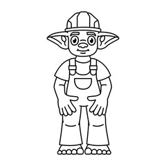 Fototapeta premium Cute fary tale character color line illustration