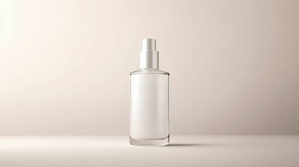 3d minimalist body mist spray bottle icon design studio setting clean environment aesthetic viewpoint