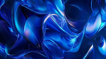 Obraz premium A dynamic abstract background showcasing interconnected blue spheres and a flowing design, perfect for modern themes