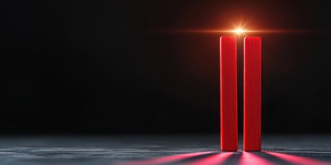 Two red candles stand upright, emitting a warm glow against a dark background, creating a serene and inviting atmosphere.