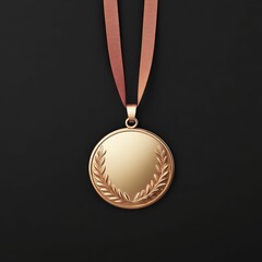 3d gold medal design minimalist graphic soft matte finish award recognition studio setting inspirational concept