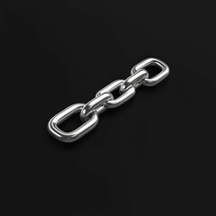 Obraz premium 3d silver chain link icon minimalist design product showcase studio smooth matte finish contemporary style