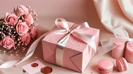 Elegant Pink-Themed Gift Presentation  .