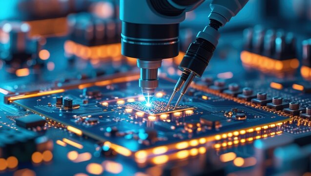 Precision Robotic Arm Soldering Circuit Components