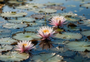 pink water lilies