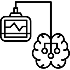 Obraz premium Brain Signal Path Icon