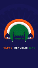 Indian Tricolor Circles with red Fort Design