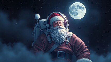 Christmas santa claus at galaxy