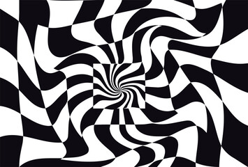 Checkerboard Twirl Pattern (blackwhite) background