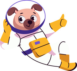 Dog Astronaut In Cosmos