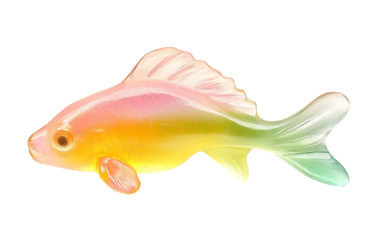 Colorful Gummy fish Candy Isolated
