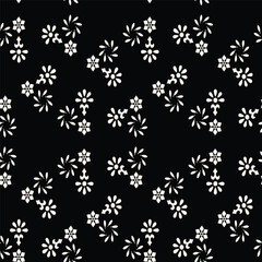 Universal vector seamless pattern. Simple light geometric texture with small floral shapes. Design element for decor, prints, textile, furniture, web.
