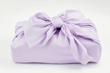 Elegant Soft Lilac Fabric Gift Wrap with Decorative Knot for Special Occasions