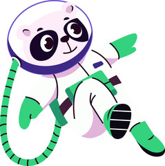 Panda Astronaut In Cosmos