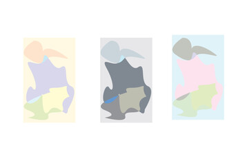  Simple abstract poster with shapeless spots, minimalist wall banner for decoration interior design.