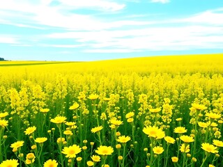 Obraz premium field of yellow flowers