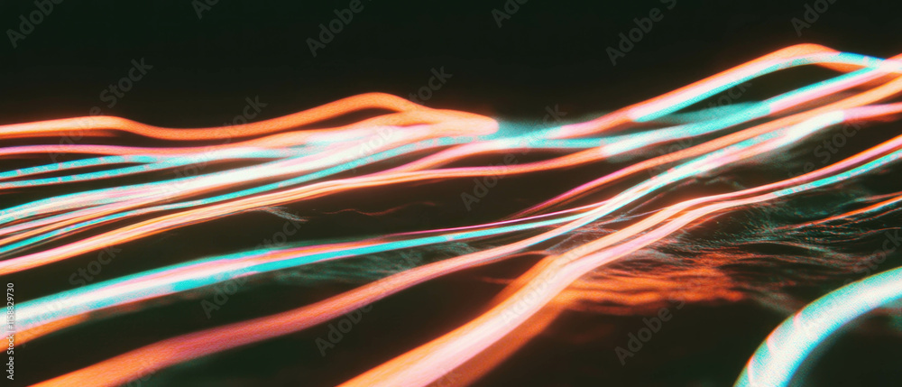 Aufkleber Glowing neon lines create a vibrant overlay texture for dynamic backgrounds