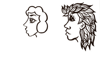 横顔（顔のみ）