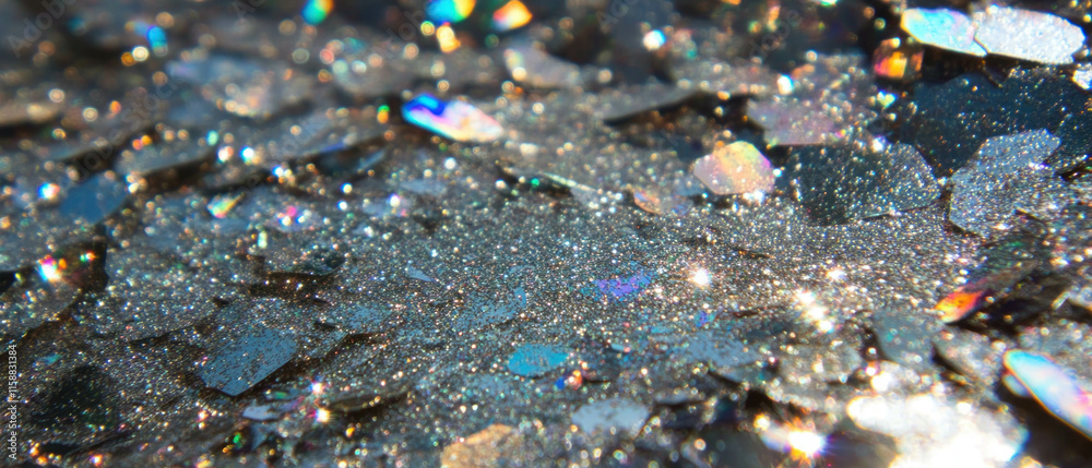 Aufkleber elegant overlay texture featuring shimmering silver glitter dust for decorative use