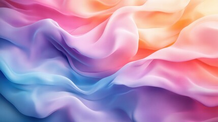 Fototapeta premium Abstract Waves of Soft Pastel Fabric with Gentle Flowing Texture in a Serene Colorful Gradient