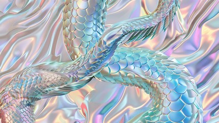Dragon holographic skin mermaid holographi fantasy
