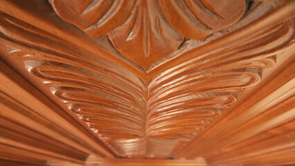 An architectural design carved in wood