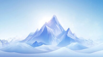 Serene Winter Mountain Panorama: A Breathtaking View of Majestic Peaks