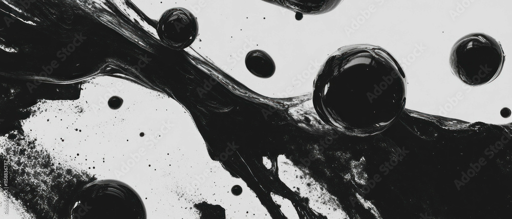 Aufkleber Overlay texture of abstract ink blots creating dynamic visual effects and patterns