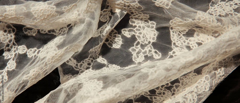 Poster delicate lace overlay texture showcasing intricate floral patterns for elegant designs