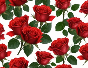 seamless pattern with red roses