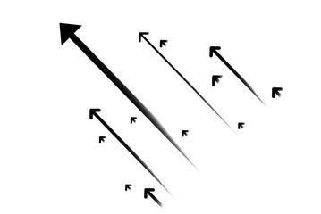 Up arrows on deep blue background space with one big arrow. Business growth, development progress, financial company statistic, hi results, investment grow concept Financial result graph.