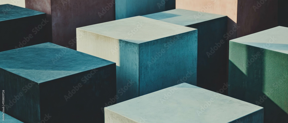 Poster Monochromatic color blocks create a modern backdrop for artistic expression in design
