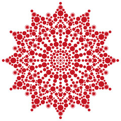 Dot painting beautiful mandala snowflake vector illustration ethnic ornament 