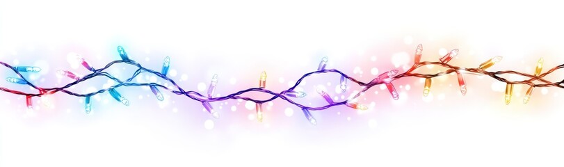 Obraz premium A decorative string of colorful holiday lights with a soft, glowing effect.