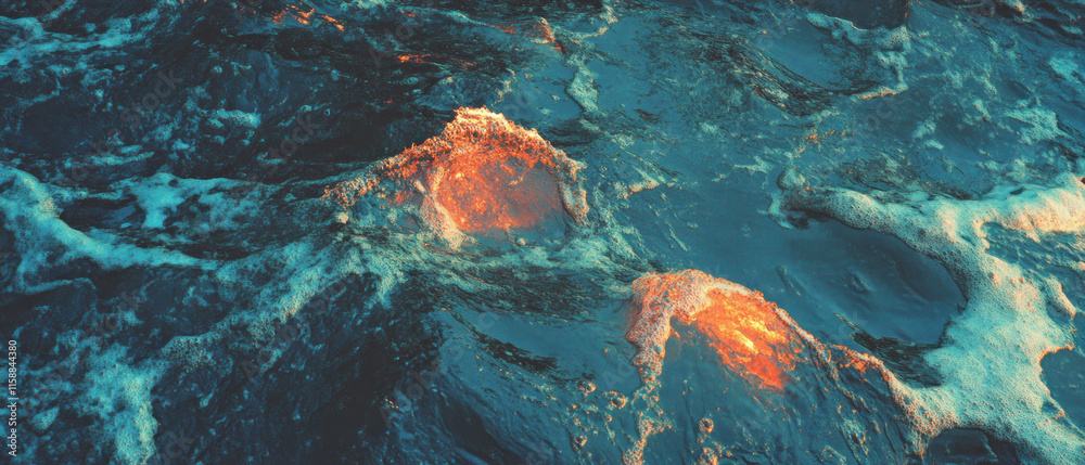 Aufkleber Sun rays texture overlay creating a vibrant background with deep contrast and rich colors