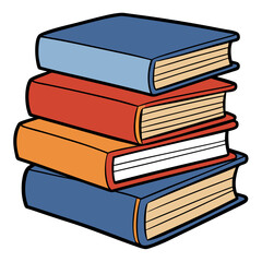 stack of books isolated