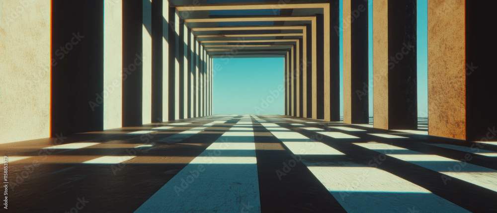 Poster modern abstract geometric patterns with bold contrasts and shadows