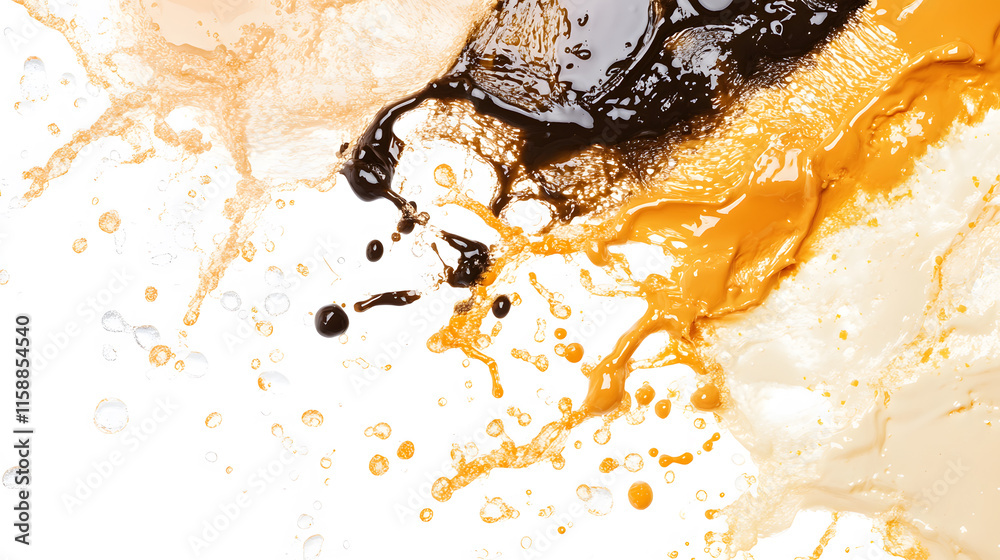 Aufkleber colorful liquid splashes on a white background create an abstract artistic effect