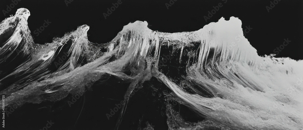 Poster intricate frost patterns create a stunning natural artwork on a window surface